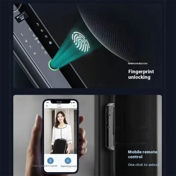 3D Face Recognition Automatic Fingerprint Lock Password Lock Peephole Viewer Smart Lock3D Face Recognition Automatic Fingerprint - Image 2