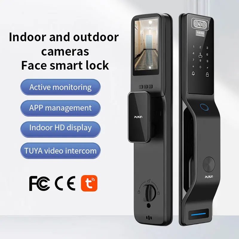 Puxin M-02 3D face recognition automatic fingerprint lock household electronic door lock password smart lock