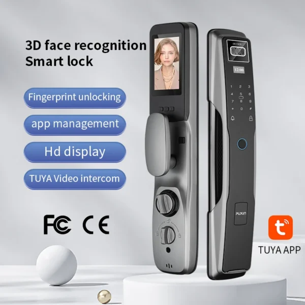 Puxin Q19 3D face recognition automatic fingerprint lock household electronic door lock password smart lock