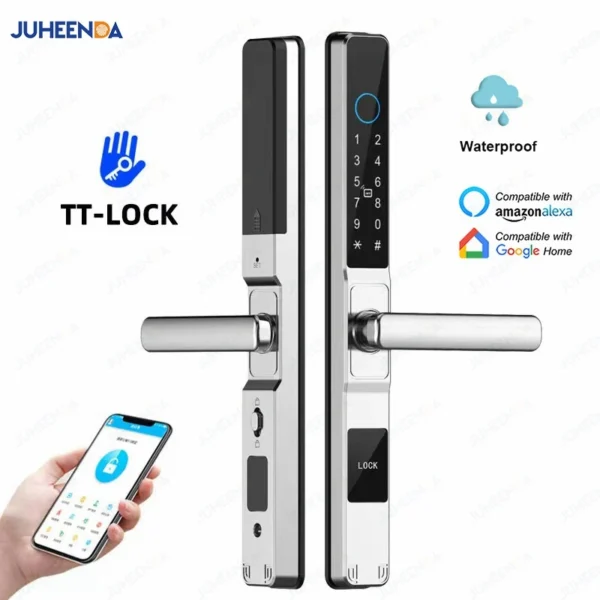 TTLock APP Waterproof Fingerprint Password Smart Lock For Outdoor Pull Push Sliding Aluminum Door 2885/ 3585/ 4585 /6085 Mortise - Image 2