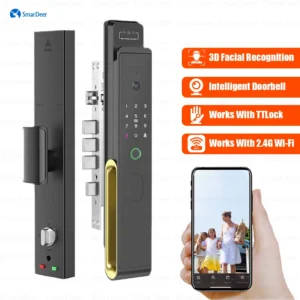 SmarDer Smart Lock with Video Surveillance Dialogue Facial recognition door lock Fingerprint lock suitable for security doors